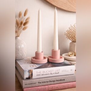 Nude Pink Candlestick Holders